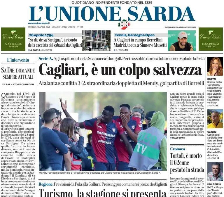 Esplode la festa. L'Unione Sarda: "Cagliari, è un colpo salvezza. Lo spumante è già in frigorifero"