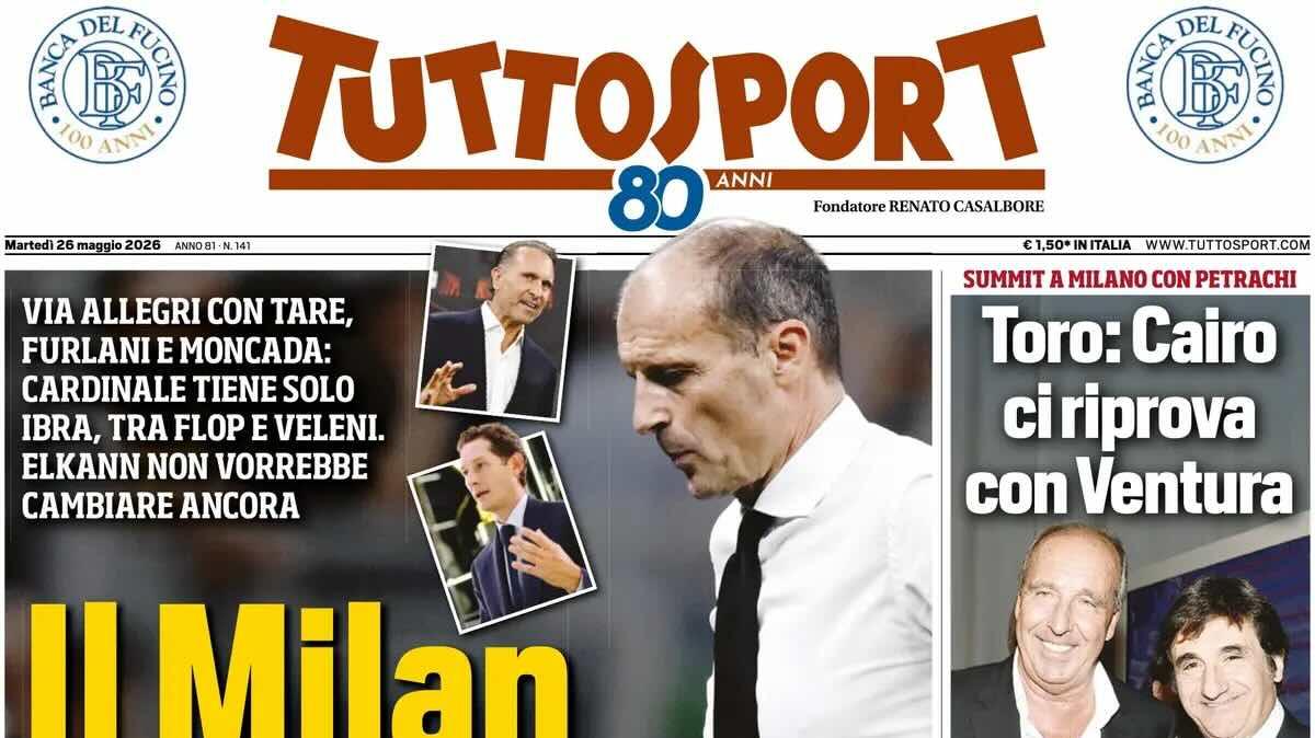 Cardinale tiene solo Ibra, Elkann non vorrebbe cambiare. Tuttosport: "Il Milan caccia tutti. La Juve no"