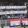 Taranto, striscione chiaro della Curva Nord