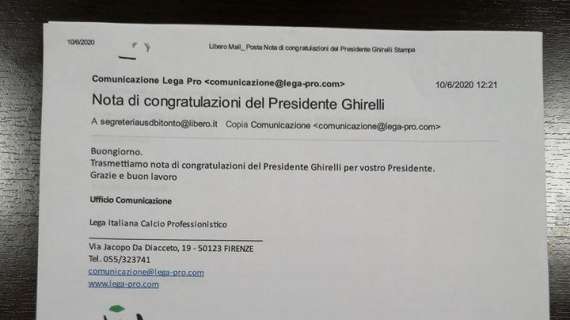 Bitonto, il benvenuto in Serie C dal presidente Franco Ghirelli