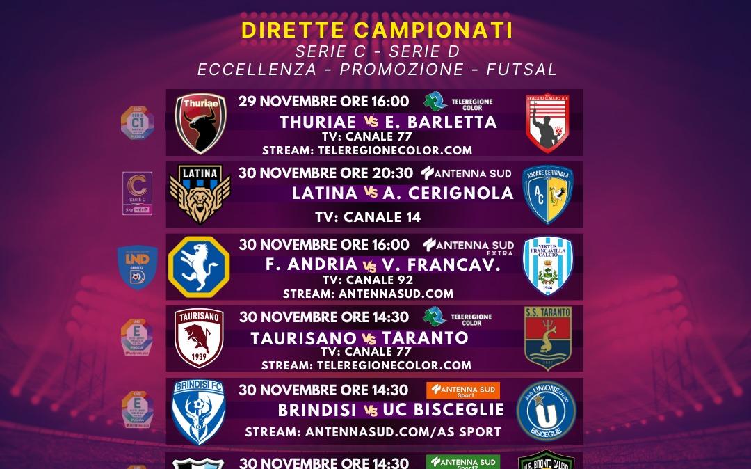 Calcio in TV: tutte le dirette e differite del weekend su Antenna Sud e Telerigione