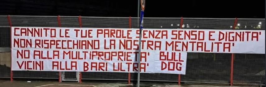 Barletta, la curva contro Cannito: "Vicini alla Bari ultrà"