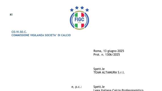 Team Altamura, approvata l’iscrizione in Serie C