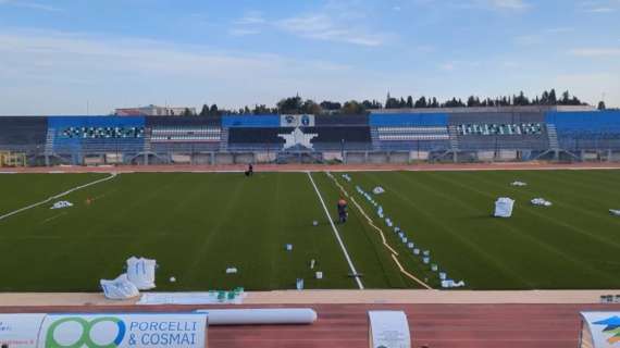 Bisceglie, nuovo manto erboso per lo Stadio Ventura