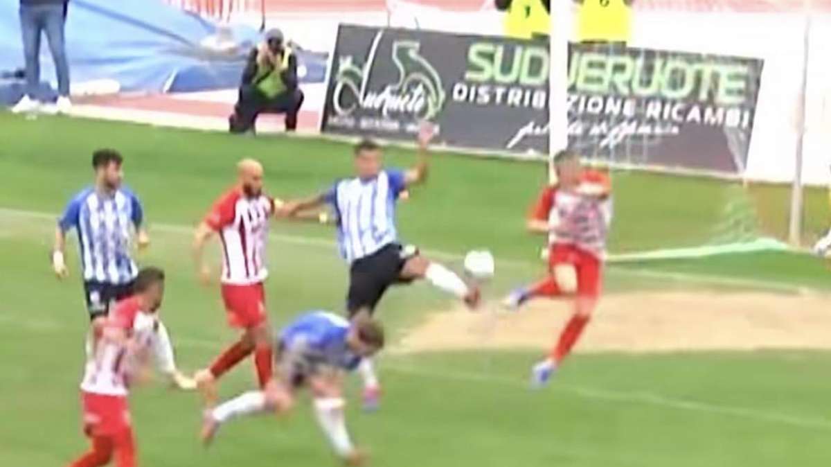 Barletta, il tacco di Malcore contro il Fasano è il gol più bello della 31a giornata di Serie D