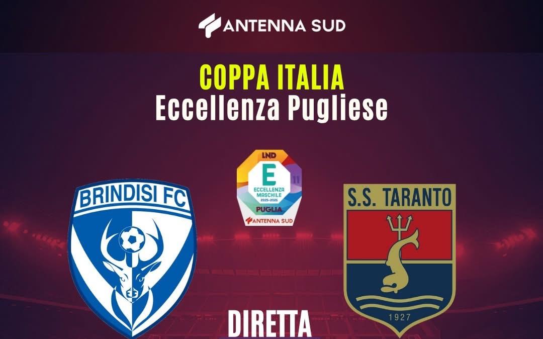 Coppa Italia Eccellenza, Brindisi-Taranto in diretta giovedì su Antenna Sud
