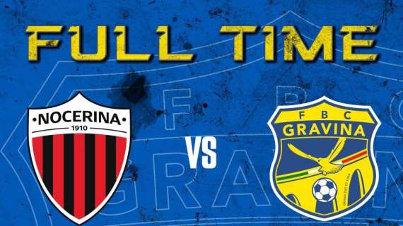 Nocerina-Gravina 2-1, i gialloblù in dieci lottano ma non basta 