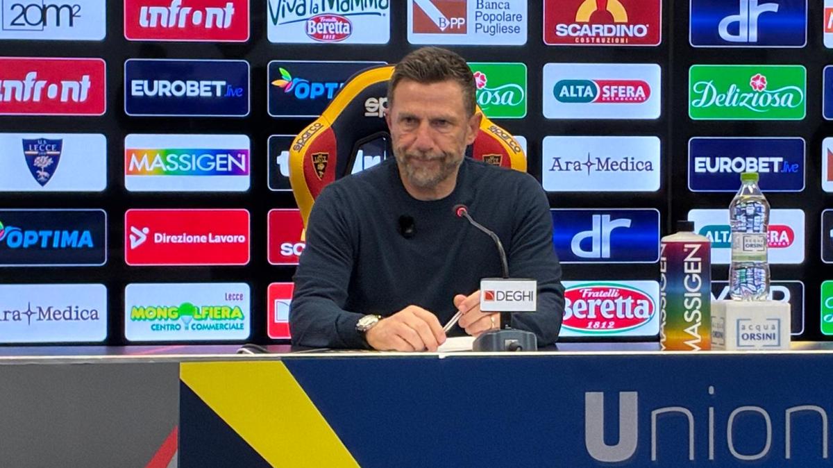 Lecce, Di Francesco: “Sul calcio d’inizio della Juve avevamo lavorato in mattinata, è mancata la precisione”