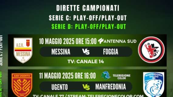 Calcio in Tv: le dirette del weekend su Antenna Sud e Teleregione