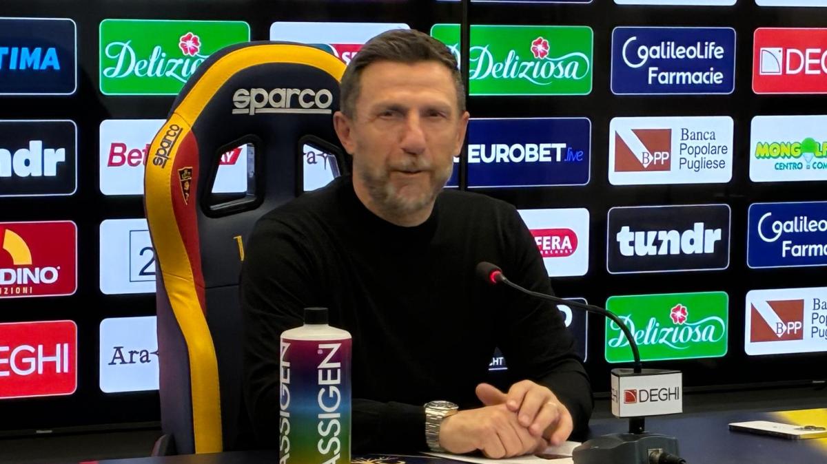 Lecce, Di Francesco: “Niente alibi: contro l’Atalanta serve coraggio e concretezza