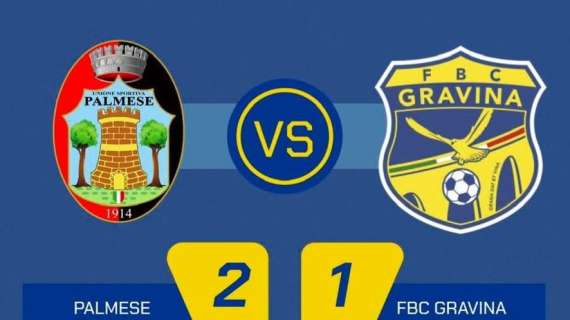 Palmese-Gravina 2-1, terza sconfitta consecutiva per i gialloblù che ora devono guardarsi le spalle 
