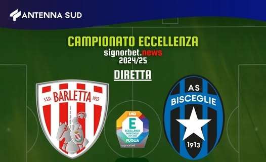 Diretta Eccellenza: Barletta-Bisceglie in esclusiva su Antenna Sud