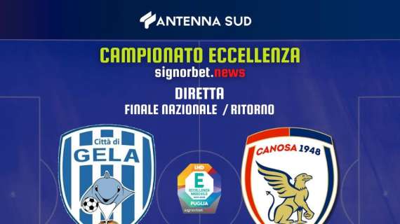 Ritorno finale playoff Eccellenza: Gela-Canosa in diretta su Antenna Sud