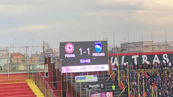 Foggia-Pescara 1-1: i rossoneri convincono, ma finisce in parità