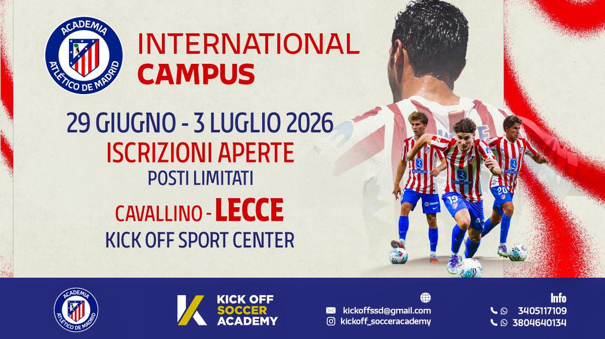 Kick Off Academy consolida il rapporto con l’Atlético de Madrid: confermato l’International Campus 2026