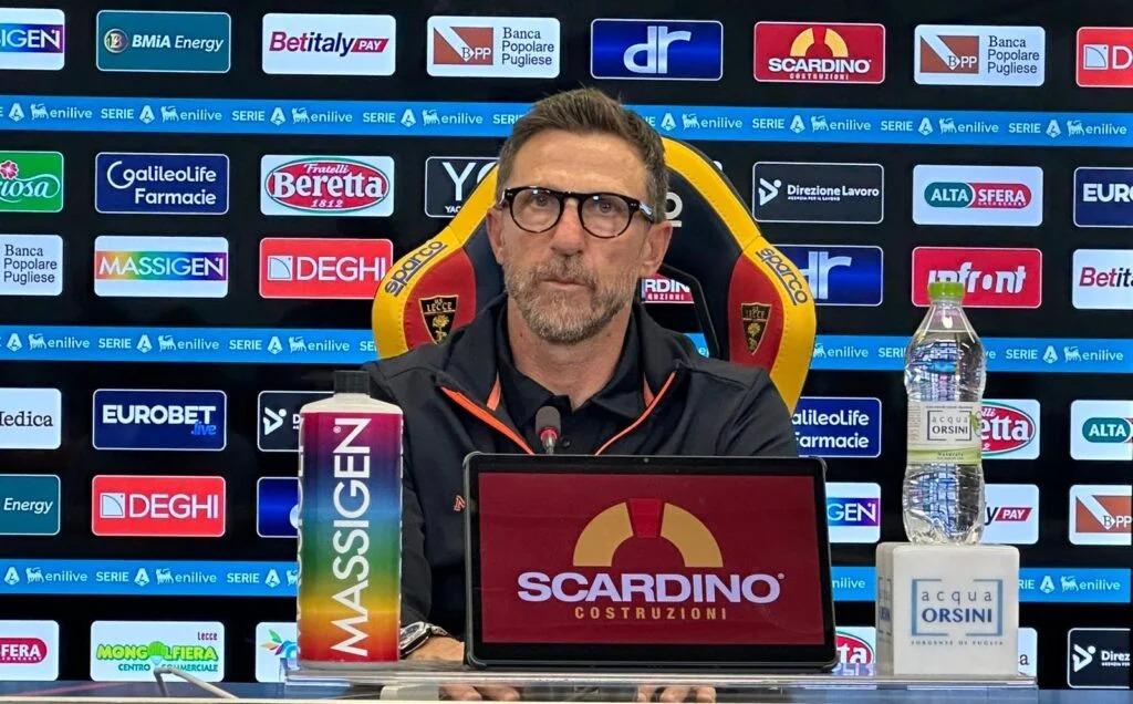 Di Francesco: “Se c’era una squadra che non meritava di perdere, quella era il Lecce"