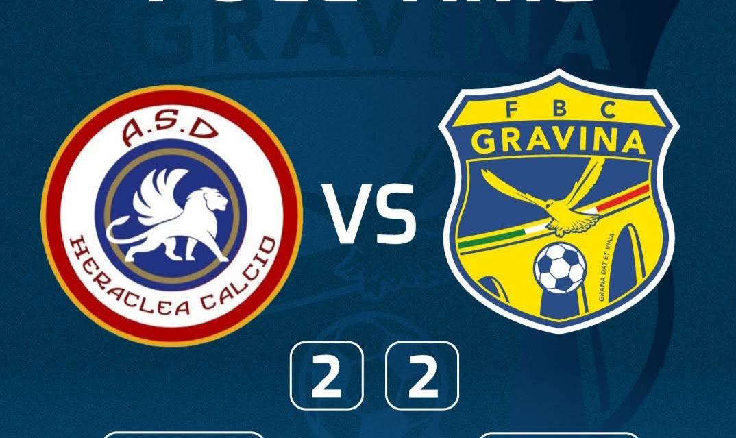 Heraclea-Gravina 2-2: un pareggio che cambia poco ad entrambe 