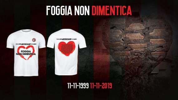 Foggia, i rossoneri non dimenticano: una t-shirt commemorativa a 20 anni dalla tragedia di Viale Giotto