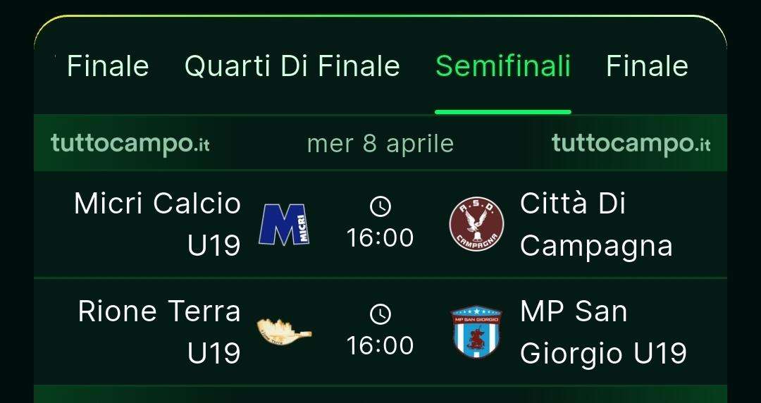 Juniores Regionale: ecco le semifinali, si infiamma la corsa verso il titolo campano