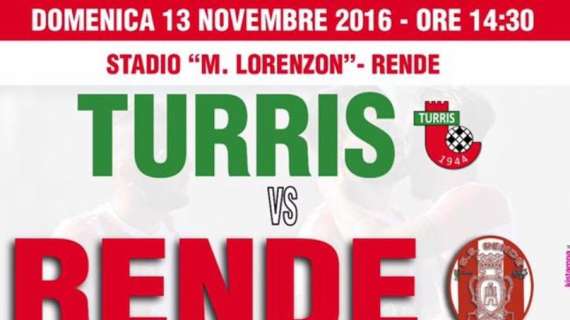 Rende-Turris, il flyer del match