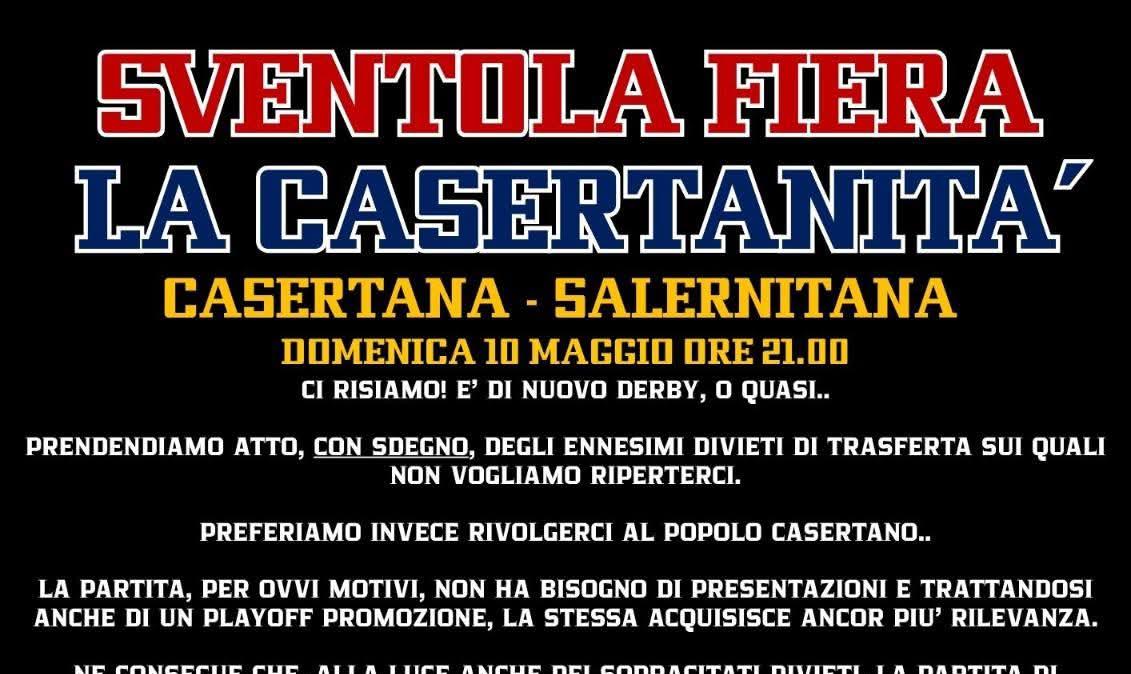 Febbre da derby: i Caserta Ultras invitano la città ad accorrere in massa domenica allo stadio 