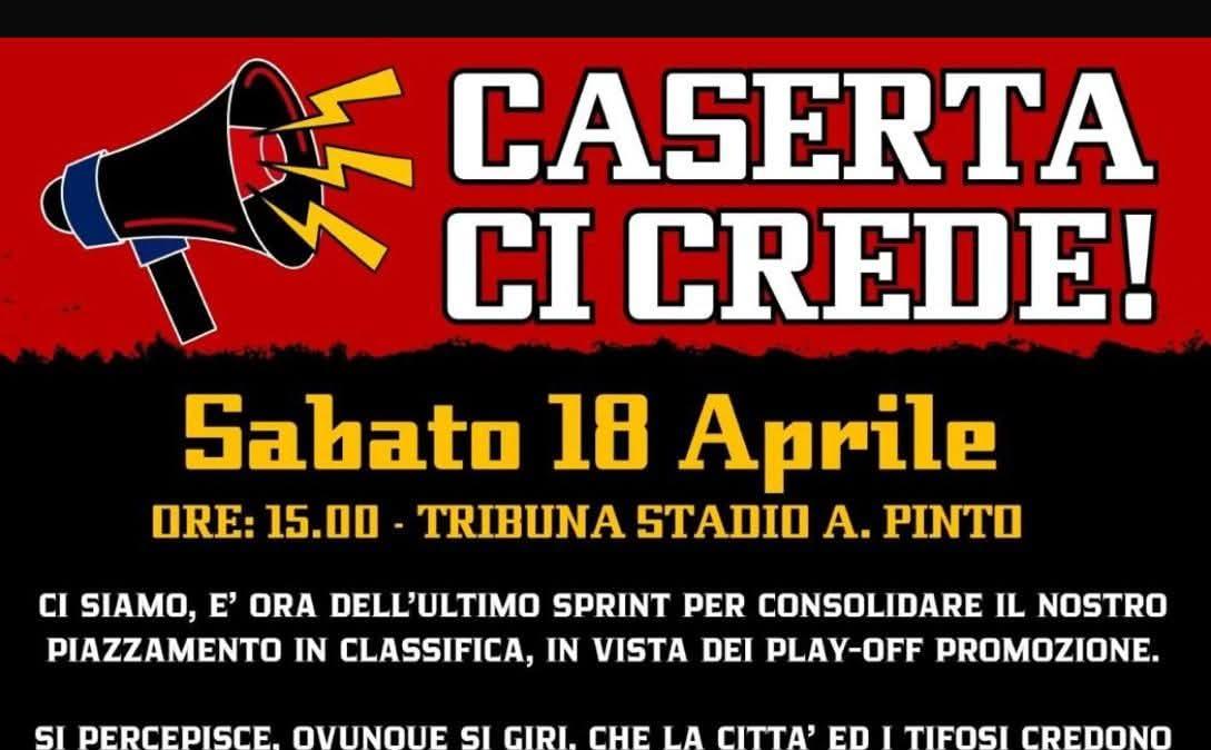 Casertana, i tifosi chiamano a raccolta la città ad assistere alla rifinitura di sabato 