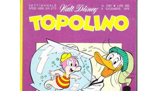 La copertina di Topolino con Paperoga in bianconero (1976)