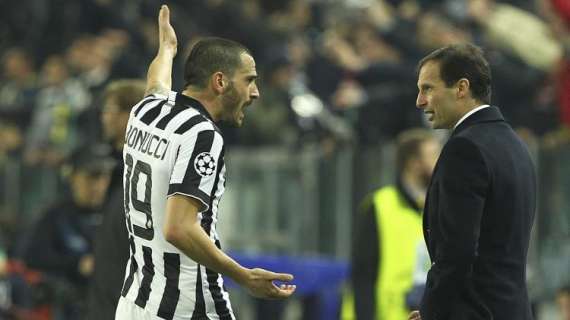Juventus, lite Allegri - Bonucci: 