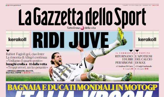 Gazzetta dello Sport, l'apertura sul derby d'Italia: "Ridi Juve"