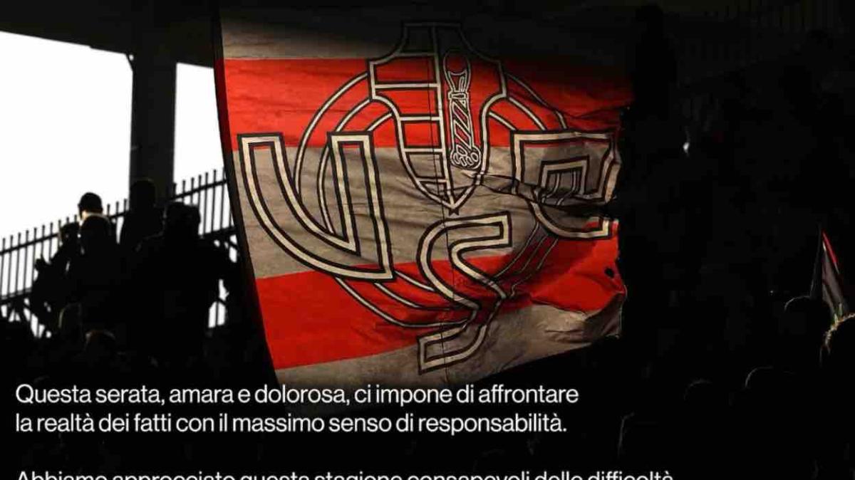 Retrocessione Cremonese: tutta l'amarezza espressa dal club