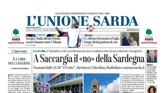 L'Unione Sarda - Europei, l'Italia difende il titolo: azzurri domani contro l'Albania. Barella in ripresa