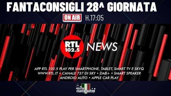 Fantacalcio - I consigli per la 28^ giornata su Rtl 102.5 news