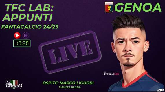 TWITCH - Dalle 17:30 TFC Lab: Il Genoa di Gilardino e analisi listone