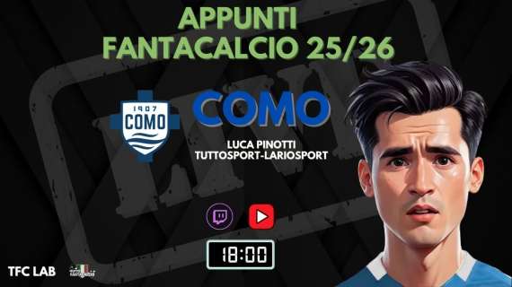TWITCH - Dalle 18:00 TFC Lab: Primi appunti sul Como e Fantalab Manager