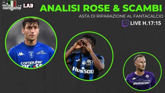 TWITCH - Fantacalcio, analisi rose & scambi con Tuttofantacalcio Lab