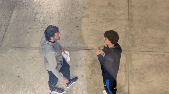 Sassuolo-Frosinone, l'abbraccio tra Fabio e Filippo Grosso