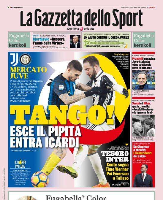 La Gazzetta dello Sport: "Volano gli stracci. Promozioni dalla C alla B: scontro Balata-Ghirelli”