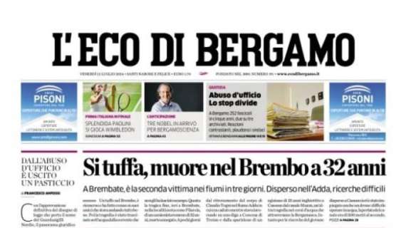 L'Eco di Bergamo: "Occhi sulla mediana, si scaldano le piste O'Riley e Brescianini"