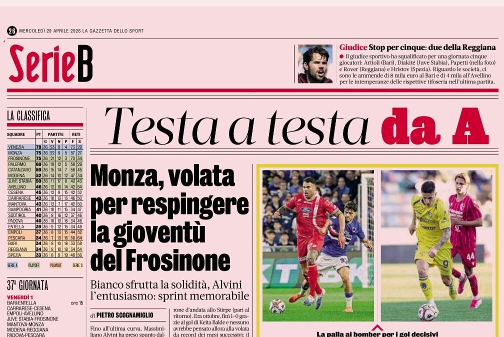 RASSEGNA STAMPA – La Gazzetta esalta il Leone: "Testa a testa da A tra la solidità di Bianco e l'entusiasmo di Alvini"