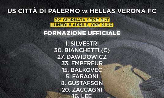 Palermo-Verona, le formazioni ufficiali