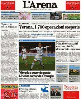 L'Arena: "Vittoria e secondo posto, l'Hellas comanda a Perugia"
