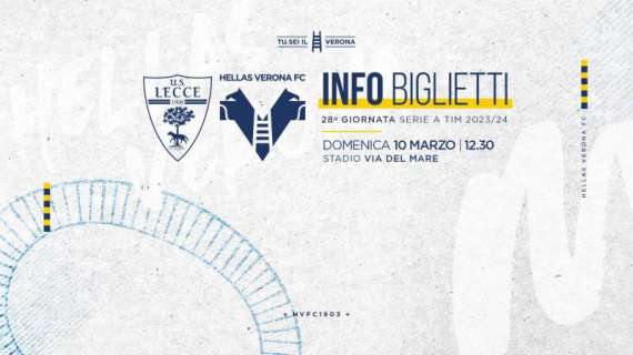 Lecce - Verona: info biglietti settore OSPITI