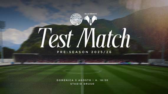 Test Match: domenica 3 agosto amichevole con il Sudtirol