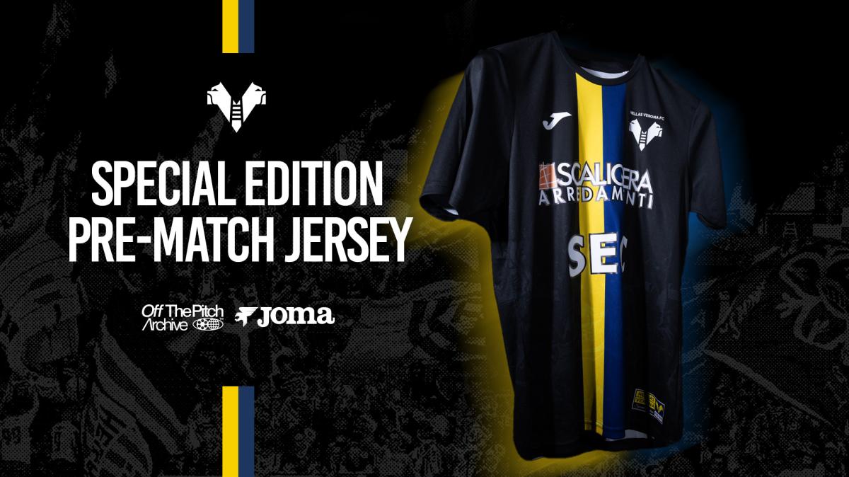 Hellas Verona, JOMA e Off The Pitch Archive presentano la maglia speciale Pre-Match gialloblù