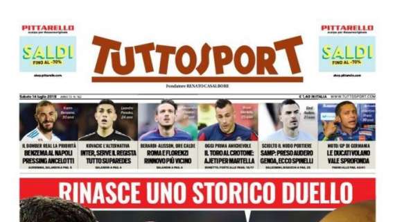 TuttoSport, il punto sul mercato di B: "Verona, assalto a Di Carmine"