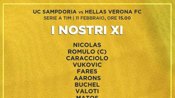 Sampdoria-Verona, le formazioni ufficiali