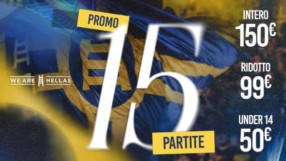 Hellas Verona: Promo 15 partite, la nuova offerta dedicata ai tifosi gialloblù