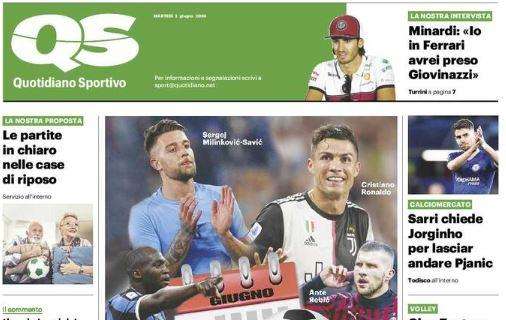 L'apertura del Quotidiano Sportivo sulla Serie A: "Tutto il calcio ora per ora"