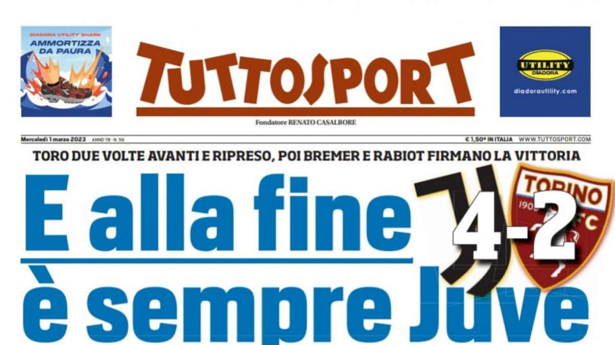 Tuttosport - E alla fine è’ sempre juve 