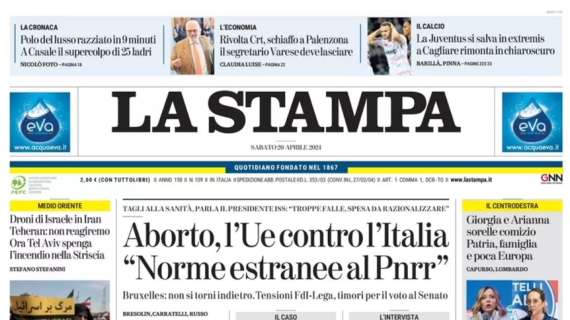 La Stampa - La Juventus si salva in extremis